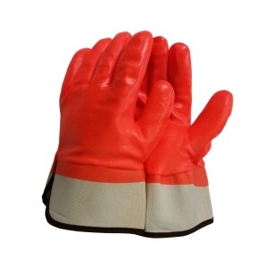 Orange PVC Coated 2.5" Rubber Safety Cuff Glove product image