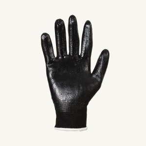 15-Gauge Polyester String Knit Gloves with Nitrile Palm Coating